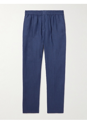 Sunspel - Slim-Fit Straight-Leg Linen Trousers - Men - Blue - XS