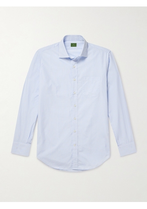 Sid Mashburn - Spread-Collar Checked Cotton-Poplin Shirt - Men - Blue - UK/US 15