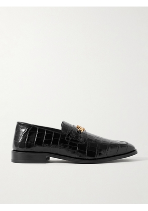 AMIRI - Logo-Embellished Croc-Effect Leather Loafers - Men - Black - EU 40