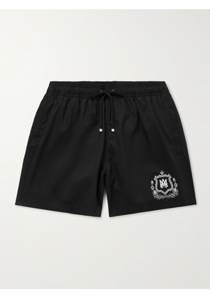 AMIRI - Straight-Leg Mid-Length Logo-Print Swim Shorts - Men - Black - XS