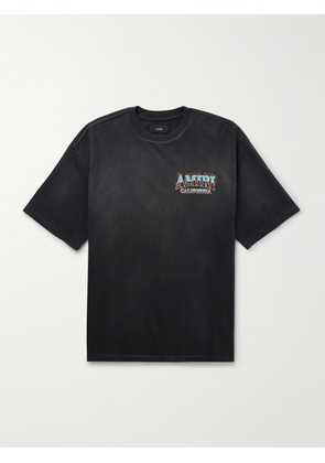 AMIRI - Sunny Place Logo-Print Cotton-Blend Jersey T-Shirt - Men - Black - XS
