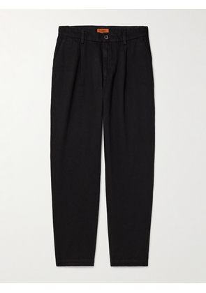 Barena - Straight-Leg Pleated Cotton-Gabardine Trousers - Men - Black - IT 44