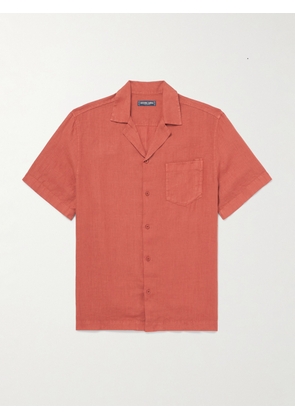 Frescobol Carioca - Angelo Camp-Collar Linen Shirt - Men - Red - S