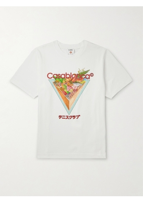 Casablanca - Tennis Club Icon Logo-Print Organic Cotton-Jersey T-Shirt - Men - White - XS