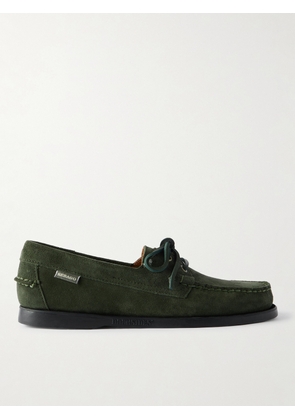 Sebago - Docksides Portland Leather-Trimmed Suede Boat Shoes - Men - Green - UK 6