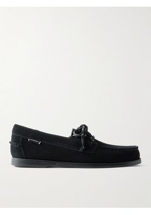 Sebago - Docksides Portland Leather-Trimmed Suede Boat Shoes - Men - Black - UK 6