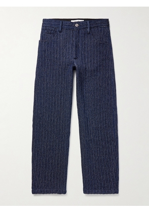 SÉFR - Nasedo Straight-Leg Ribbed Cotton-Blend Bouclé Trousers - Men - Blue - S