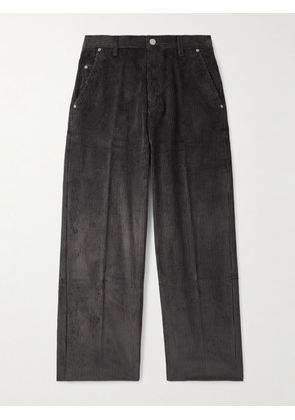AMI PARIS - Wide-Leg Cotton-Corduroy Trousers - Men - Black - XS