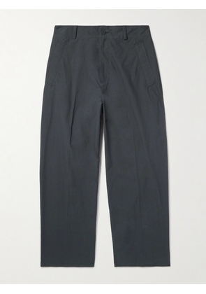 Studio Nicholson - Mura Straight-Leg Cotton-Poplin Trousers - Men - Black - S