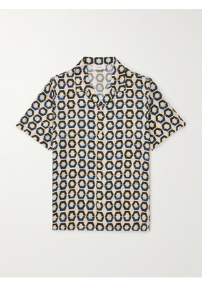 Mr P. - Geo Camp-Collar Printed ECOVERO™-Twill Shirt - Men - Neutrals - XS