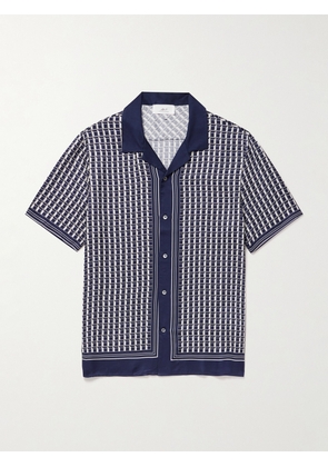 Mr P. - Camp-Collar Printed ECOVERO™-Twill Shirt - Men - Blue - XS