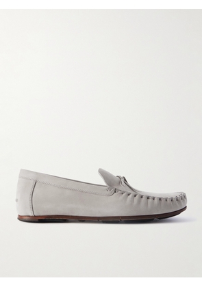 Manolo Blahnik - Gargano Tasselled Nubuck Driving Shoes - Men - Gray - UK 7