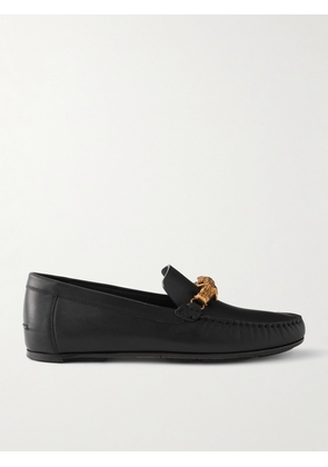 Manolo Blahnik - Apollonio Embellished Leather Driving Shoes - Men - Black - UK 7