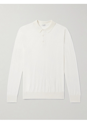 Caruso - Wool, Silk and Cashmere-Blend Polo Shirt - Men - White - IT 46