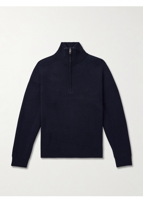 Nili Lotan - Nathaniel Cotton and Cashmere-Blend Half-Zip Sweater - Men - Blue - S