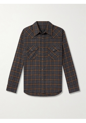 Nili Lotan - Travis Checked Cotton-Flannel Shirt - Men - Brown - S