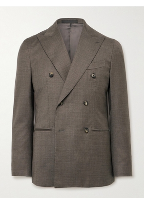 Caruso - Double-Breasted Wool-Twill Suit Jacket - Men - Brown - IT 46