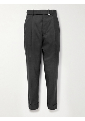 Officine Générale - Hugo Tapered Belted Virgin Wool Suit Trousers - Men - Gray - IT 44