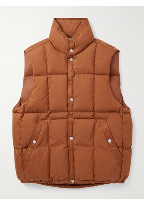 Stone Island - Marina Quilted Padded Cotton-Blend Tela Down Gilet - Men - Brown - S
