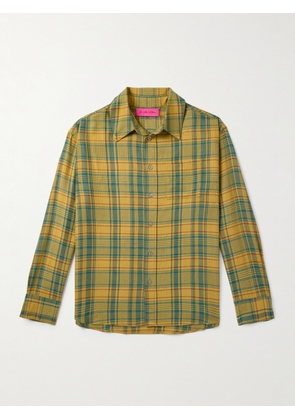 The Elder Statesman - Pashmina Checked Wool and Cashmere-Blend Shirt - Men - Yellow - S