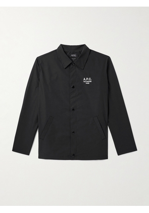 A.P.C. - Regis Logo-Embroidered Shell Jacket - Men - Black - XS