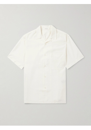UMIT BENAN - Havana Convertible-Collar Silk Shirt - Men - Neutrals - IT 46