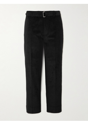 Officine Générale - Hoche Belted Straight-Leg Cotton-Blend Corduroy Trousers - Men - Black - IT 44