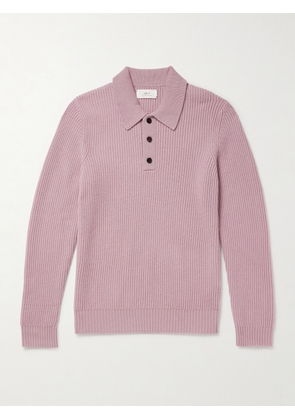 Mr P. - Ribbed Cashmere Polo Shirt - Men - Pink - XS