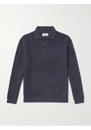 Mr P. - Textured-Cashmere Polo Shirt - Men - Black - XS