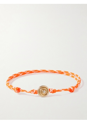 Luis Morais - 14-Karat Gold, Cord and Diamond Bracelet - Men - Orange