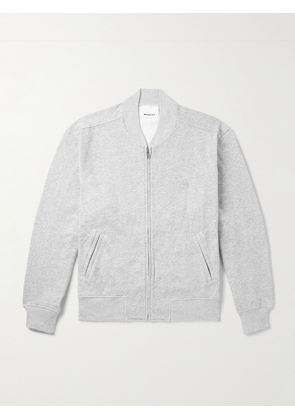 MARANT - Logo-Embroidered Organic Cotton-Blend Jersey Zip-Up Sweatshirt - Men - Gray - XS