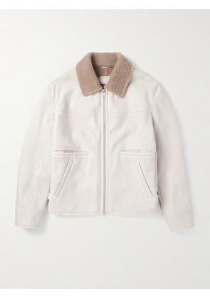 Brunello Cucinelli - Slim-Fit Ribbed Shearling Jacket - Men - Neutrals - S