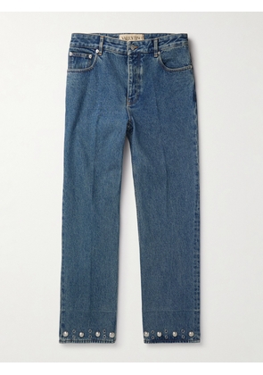 Valentino Garavani - Slim-Fit Straight-Leg Embellished Jeans - Men - Blue - UK/US 29