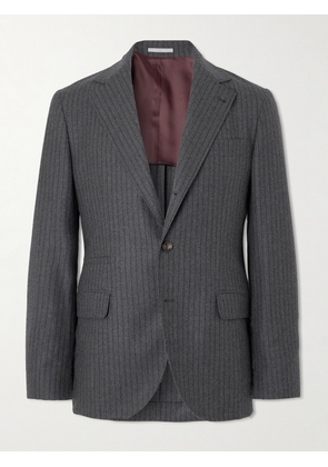 Brunello Cucinelli - Slim-Fit Pinstriped Wool-Felt Suit Jacket - Men - Gray - IT 46
