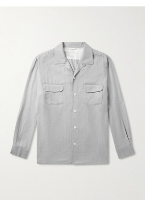SECOND / LAYER - Church Convertible-Collar Wool-Blend Shirt - Men - Gray - IT 44