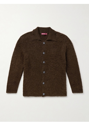 The Elder Statesman - Thistle Brushed Alpaca-Blend Cardigan - Men - Brown - S