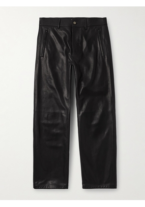 Fear of God - Straight-Leg Full-Grain Leather Trousers - Men - Black - IT 48