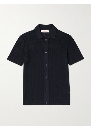Orlebar Brown - Tiernan Open-Knit Wool and Cotton-Blend Shirt - Men - Blue - S