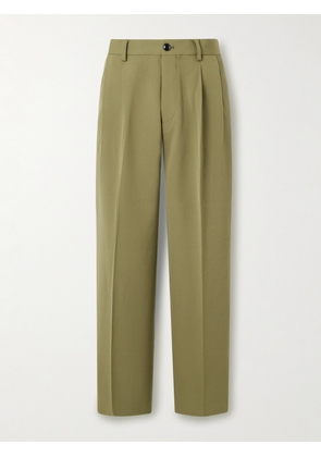 NN07 - Justin 10002 Straight-Leg Pleated Wool-Blend Twill Suit Trousers - Men - Green - 29W 32L