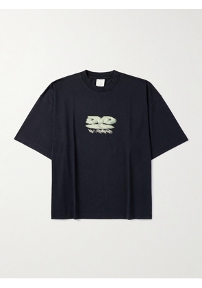 VETEMENTS - Oversized Printed Cotton-Jersey T-Shirt - Men - Black - XS