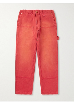 Willy Chavarria - Toluca Oversized Wide-Leg Distressed Cotton-Canvas Trousers - Men - Red - S