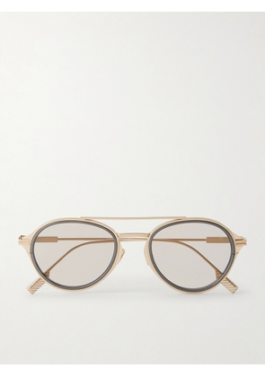 Zegna - Aviator-Frame Titanium Sunglasses - Men - Neutrals