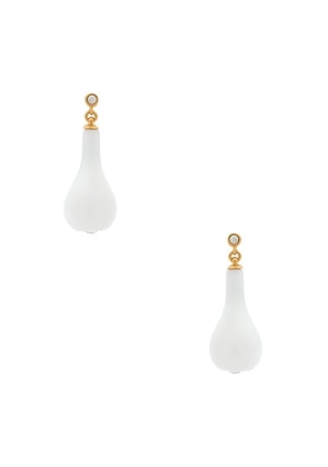 Toteme Crystal Drop Earrings in White & Gold - White. Size all.