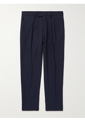 Mr P. - Tapered Pleated Woven Trousers - Men - Blue - 28