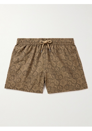 Frescobol Carioca - Straight-Leg Short-Length Printed Swim Shorts - Men - Brown - 30