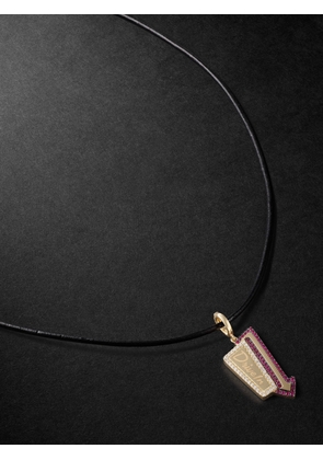 ANNOUSHKA - Drive In 18-Karat Yellow and Blackened Gold, Ruby and Diamond Necklace Pendant - Men - Pink