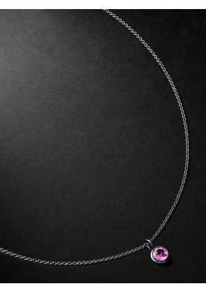 42 SUNS - Medium Blackened 14-Karat Gold Laboratory-Grown Sapphire Pendant Necklace - Men - Black