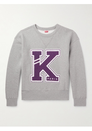 KENZO - Logo-Appliquéd Cotton-Jersey Sweatshirt - Men - Gray - XS