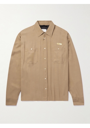 4SDESIGNS - Throwing Fits Logo-Appliquéd Twill Overshirt - Men - Neutrals - XS