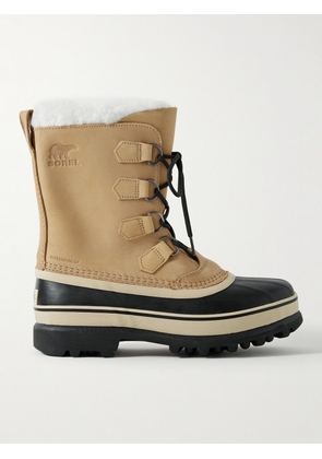 SOREL - Caribou™ Faux Shearling-Trimmed Nubuck and Rubber Snow Boots - Men - Brown - US 7
